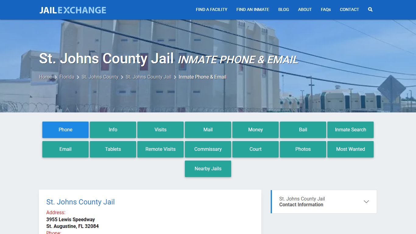 Inmate Phone - St. Johns County Jail, FL - Jail Exchange